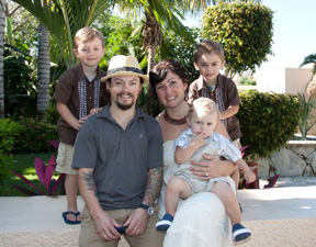 Justin and Rene Stein with their sons.