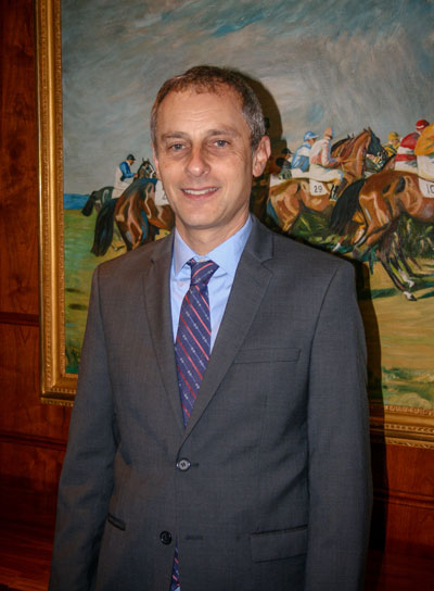 Robert Geller, Woodbine’s newly-anointed thoroughbred announcer.