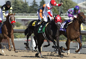 Julien Leparoux guides Sir Dudley Digges to the win in The Queen's Plate. Photo by Michael Burns Photography