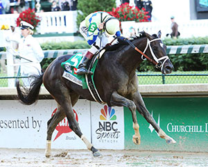 Always Dreaming won the 143rd running of the Kentucky Derby, piloted by John Velazquez. Photo by Coady Photography, Churchill Downs
