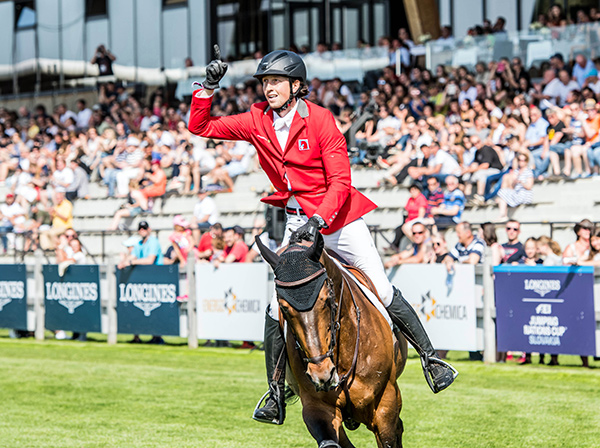 A superb double-clear from Martin Fuchs and Chaplin helped Team Switzerland to victory at the Longines FEI Jumping Nations Cup™ of Slovakia in sunny Šamorín. Photo by FEI/Łukasz Kowalski
