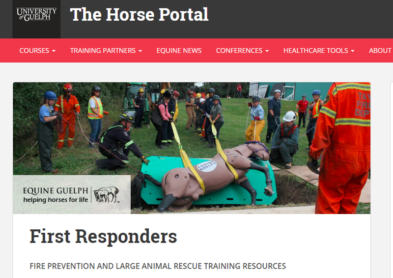 Go to TheHorsePortal.ca/FirstResponders to learn more about Equine Guelph’s fire prevention and large animal rescue resources.