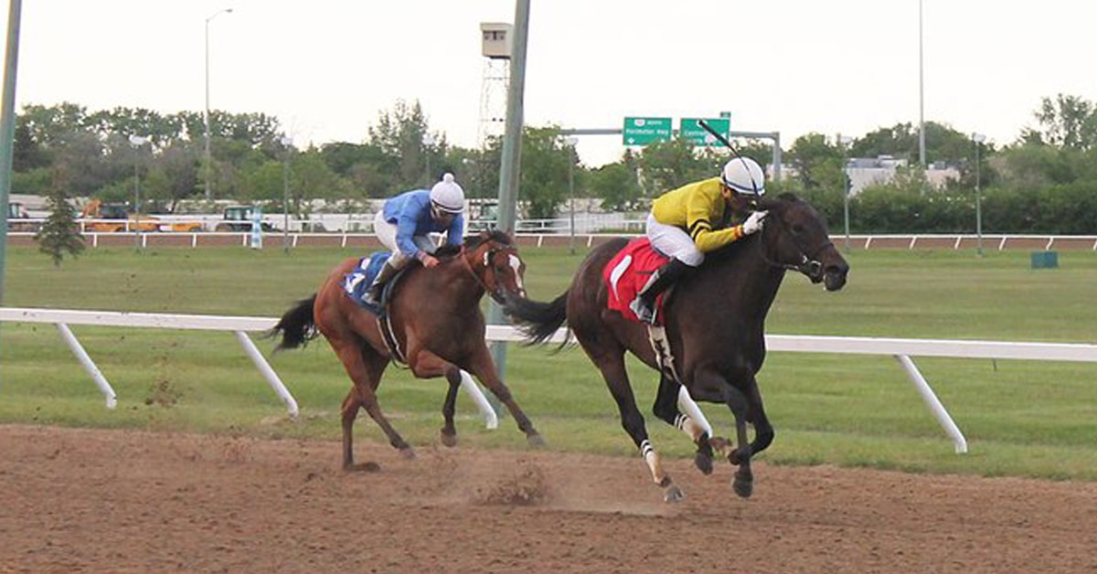 MISS IMPERIAL wins the first stakes race of the 2020 season at Assiniboia Downs, the La Verendrye Stakes - ASSINIBOIA DOWNS PHOTO