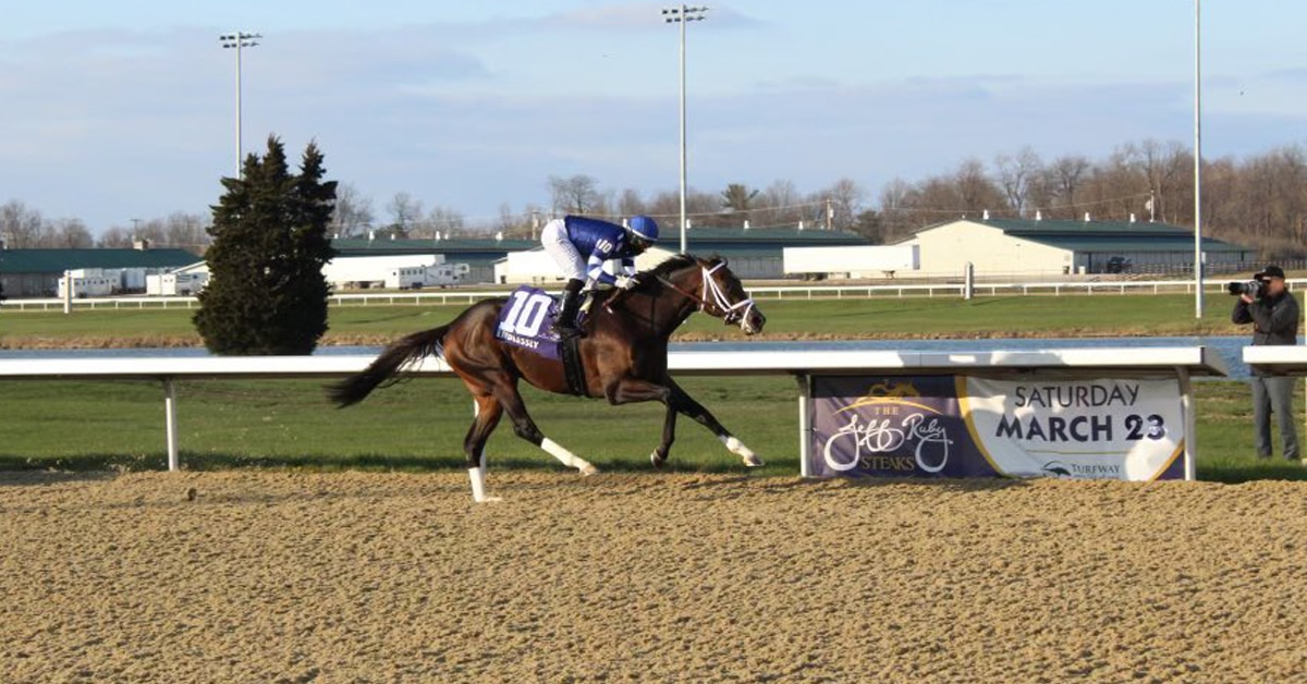 Thumbnail for Endlessly Flies to Jeff Ruby Win, May Skip KY Derby
