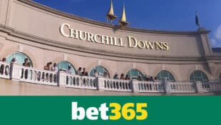 The Twin Spires at Churchill Downs; the best365 logo.